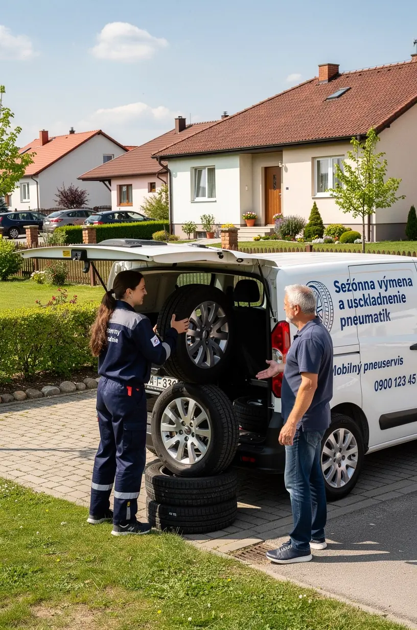 Zákazník podpisuje dokument o termíne montáže a vyzdvihnutí kolies v servisnej kancelárii.